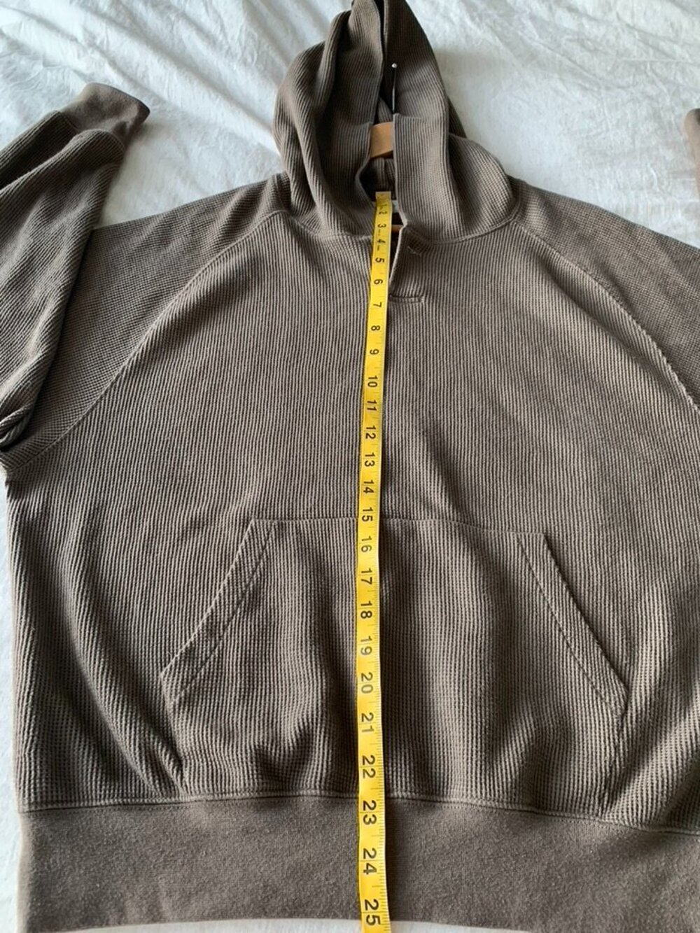 Essentials Fear of God Hooded Waffle Knit Pullover - Taupe size 14/16 or L - Picture 6 of 8